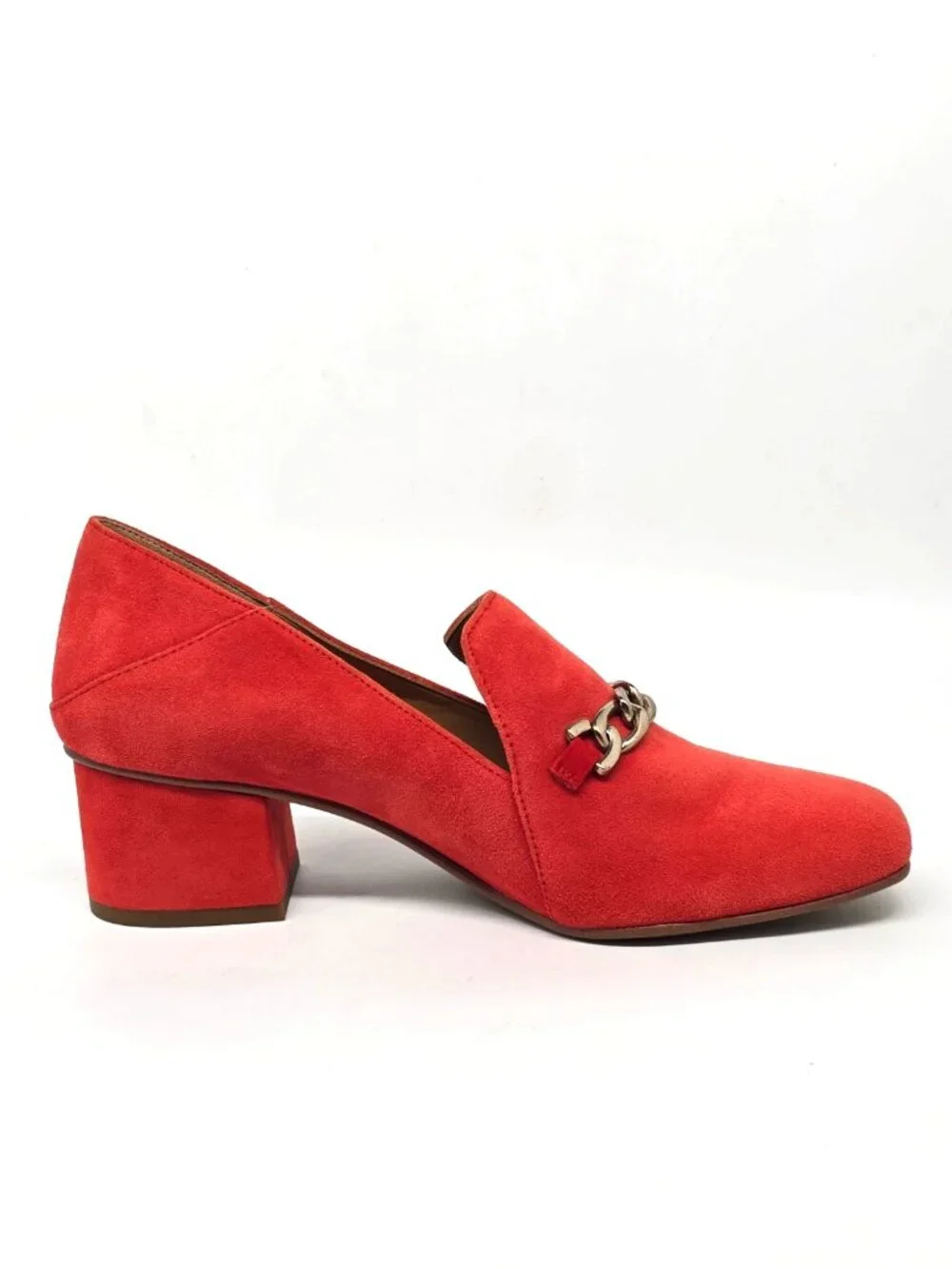 Franco Sarto Layola Slip-on Loafer Red Suede Heels Casual Shoes Women's Size 7M